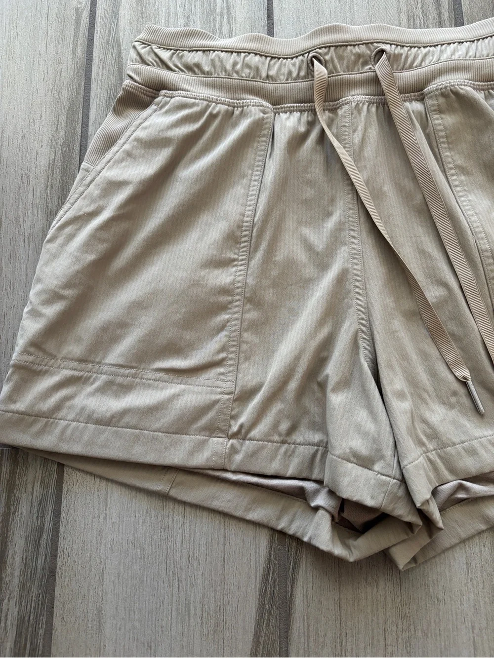 lululemon athletica Beige Drawstring Athletic Shorts